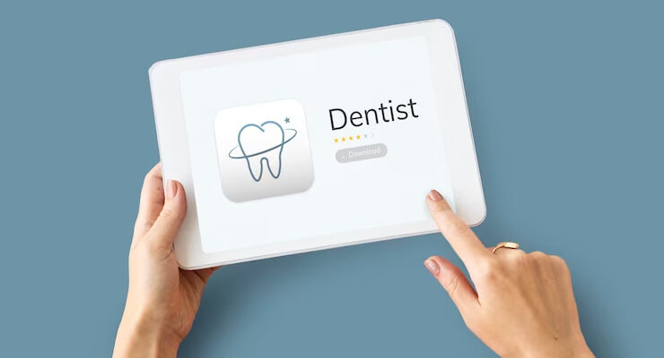 A imagem mostra um exemplo de uma estratégia de marketing para a área de odontologia.